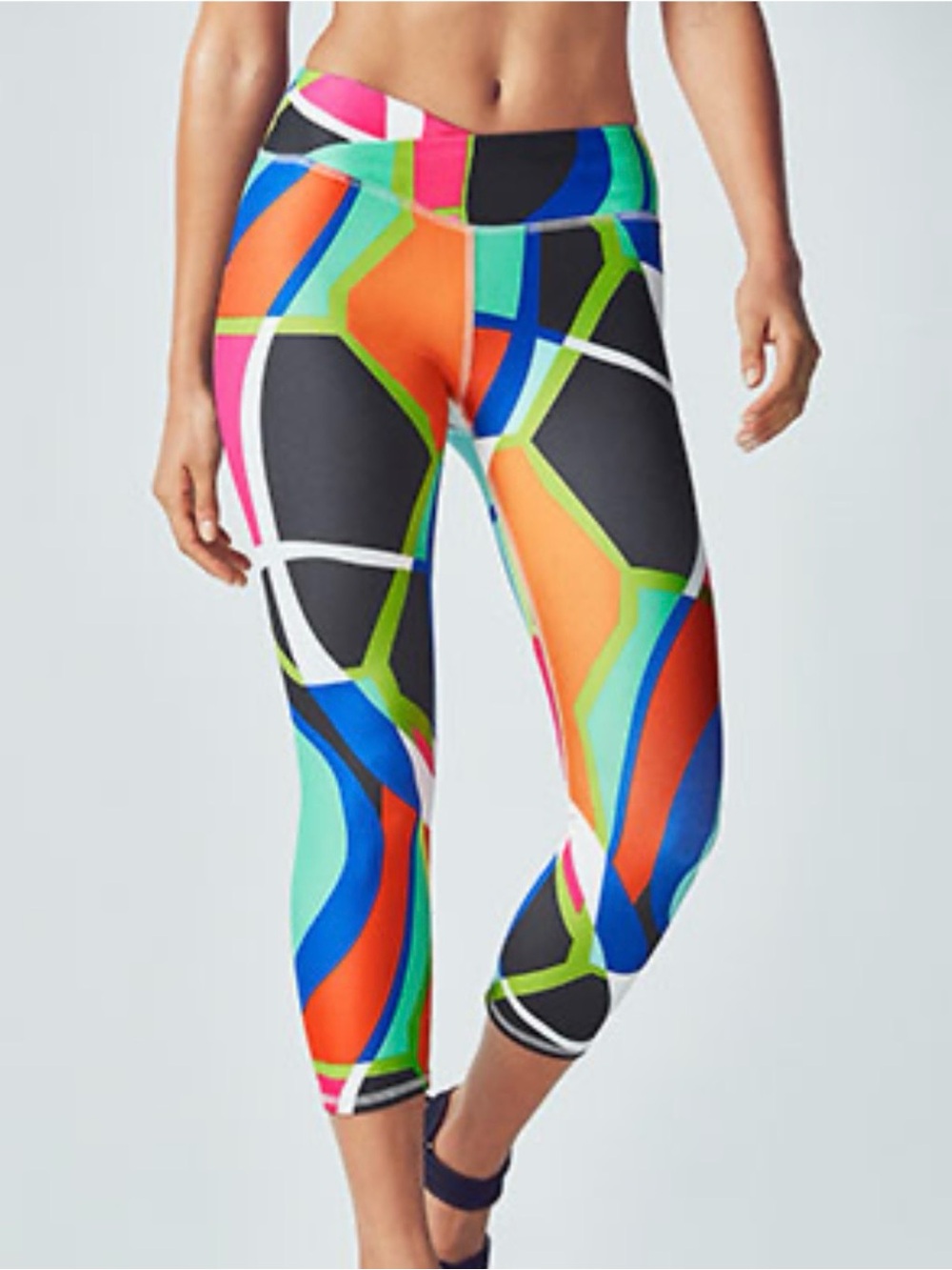 Fabletics Winn PowerHold Geometric Print Capri Leggings XS